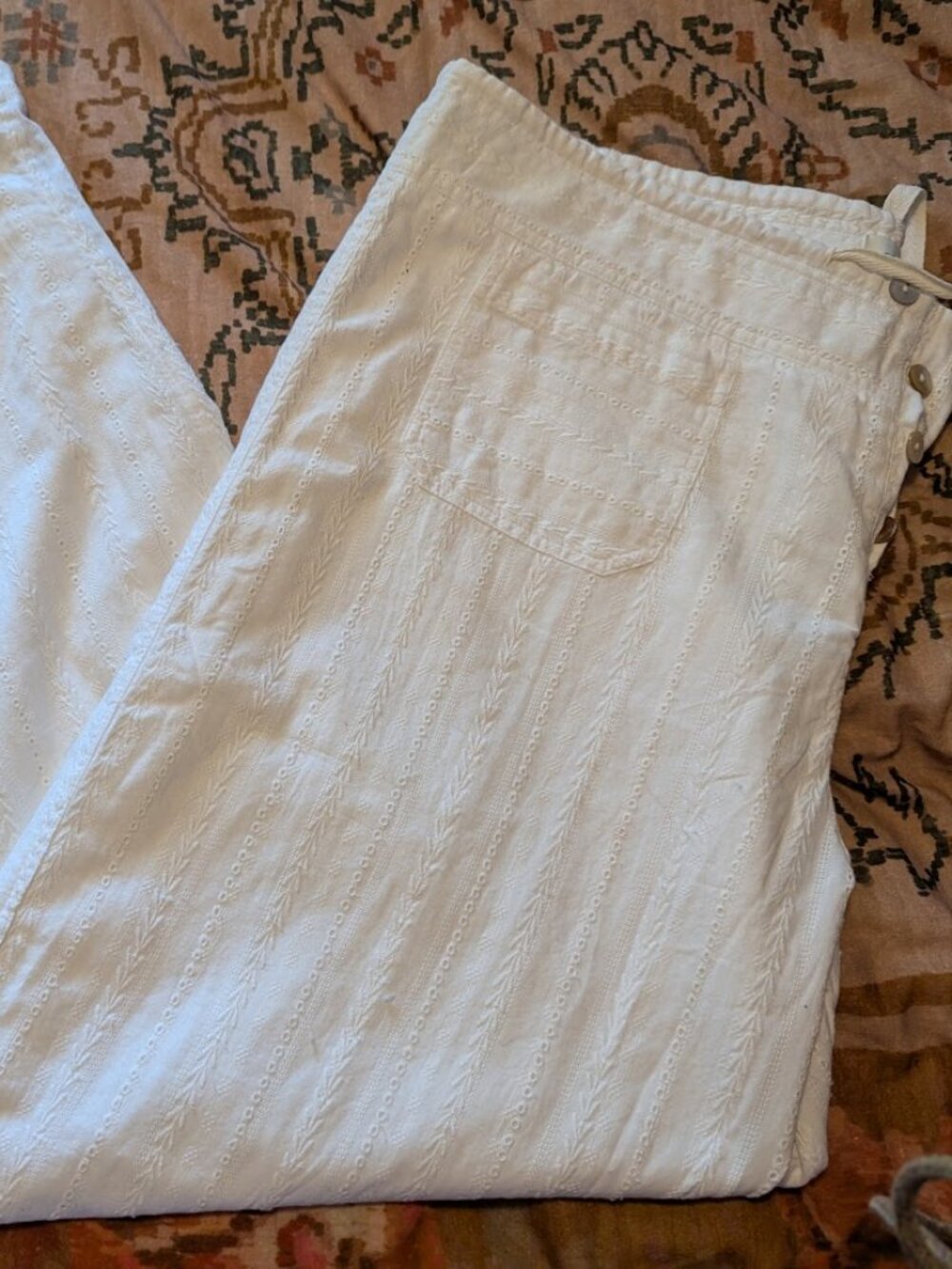 Sundance White Wide Leg Summer Pants